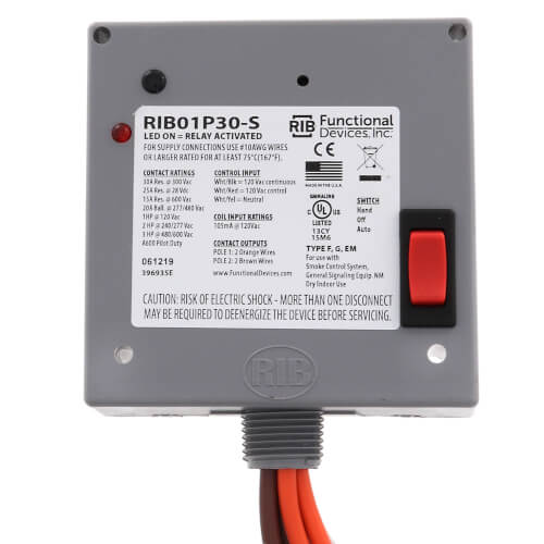 Enclosed Relay 30 Amp DPST and Coil Side Override w/ 120 VAC Coil