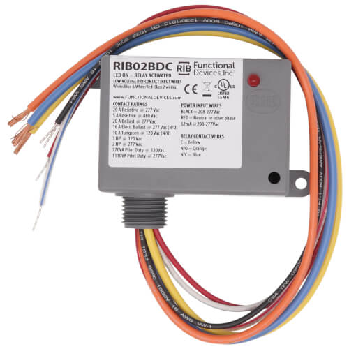 Enclosed Dry Contact Input Relay - 20 Amp SPDT, Class 2 (208-277 VAC)