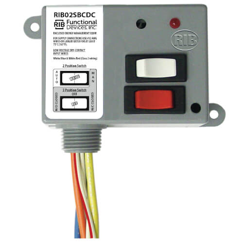 Main product image of Enclosed Dry Contact Input Relay - 20 Amp SPDT & Override, Class 2  (208-277 VAC)