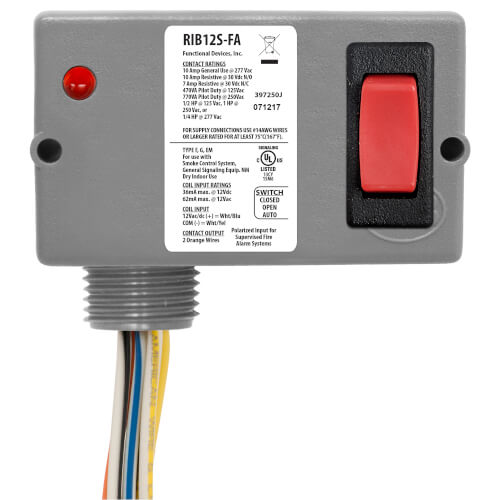 Main product image of Enclosed Polarized/Alarm Relay 10 Amp SPST & Override w/ 12 Vac/dc Coil
