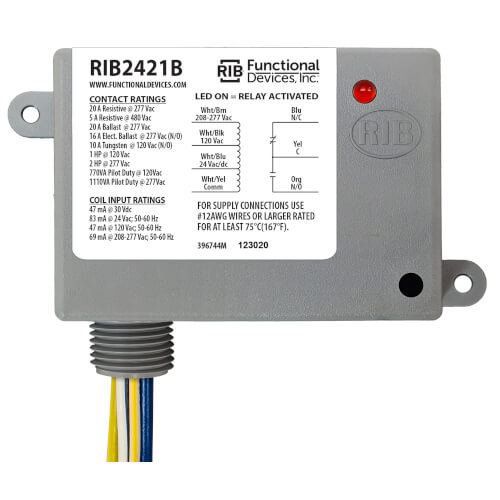 Main product image of Enclosed Relay 20 Amp SPDT with 24 Vac/dc/120 Vac/208-277 Vac Coil