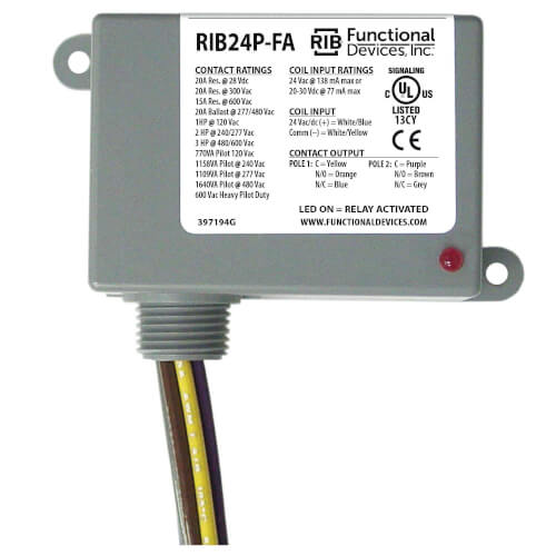Main product image of Enclosed Polarized/Alarm Relay 20 Amp DPDT w/ 24 Vac/dc Coil