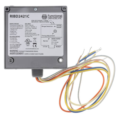 Main product image of Enclosed Time Delay Pilot Relay 10 Amp, SPDT w/ 24 Vac/dc/120-277 Vac Coil