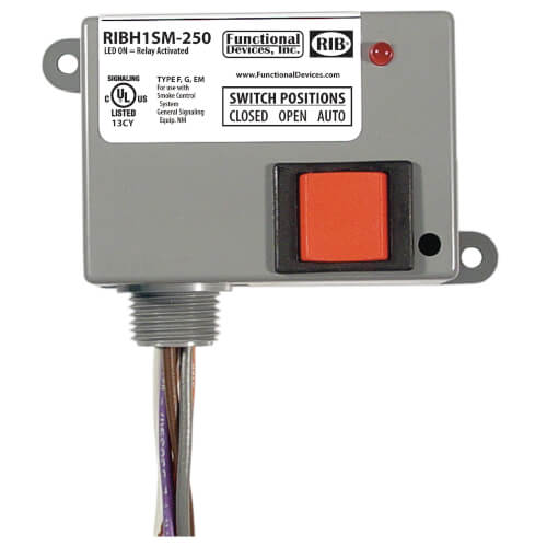 Main product image of Enclosed Pilot Relay 10 Amp, SPST-N/O & Override & Monitor w/ 10-30 Vac/dc/208-277 Vac Coil
