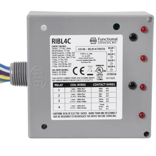 Main product image of Enclosed Pilot Relay 10 Amp, 3 SPST-N/O & 1 SPDT w/ 10-30 Vac/dc Coil