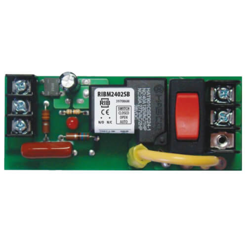 Main product image of 4" Track Mount Power Relay, 20 Amp SPST & Override, with 24 VAC/DC/208-277 VAC Coil