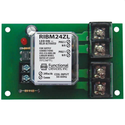 Main product image of 4" Track Mount Power Relay, 30 Amp DPST-N/O, with 24 VAC/DC Coil