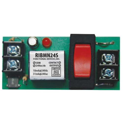 Main product image of 2.75" Track Mount Pilot Relay, 15 Amp SPST & Override, with 24 VAC/DC Coil