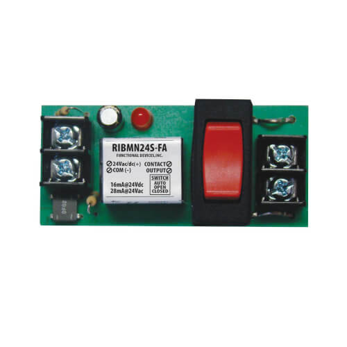 Main product image of 2.75" Track Mount Relay 15 Amp SPST & Override, Polarized w/ 24 VAC/DC Coil