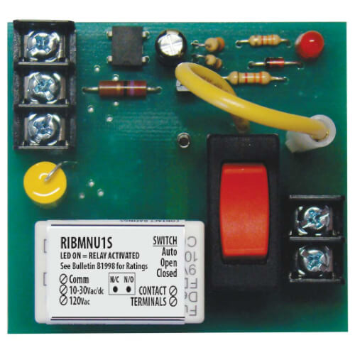 2.75" Track Mount Pilot Relay, 15 Amp SPST & Override, with 10-30 VAC/DC/120 VAC Coil