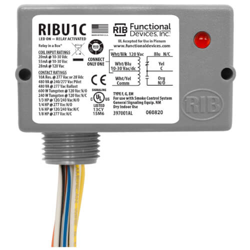 Main product image of Enclosed Pilot Relay, 10 Amp SPDT, with 10-30 VAC/DC/120 VAC Coil - 100 Pack