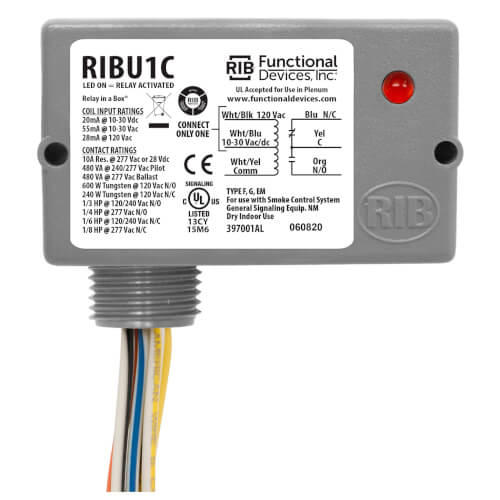 Main product image of Enclosed Pilot Relay, 10 Amp, SPDT w/ 10-30 Vac/DC/120 Vac Coil
