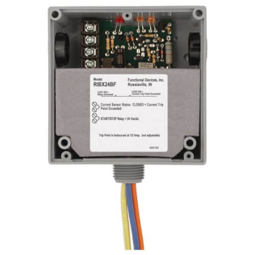 Current Switch and Relay Combination, 20 Amp SPDT, 24Vac/dc Coil, Fixed, 0.5-20 Amp
