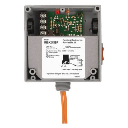 Main product image of Current Switch and Relay Combination, 20 Amp SPST + Override, 24 Vac/dc Coil, Fixed, 0.50-20 Amp