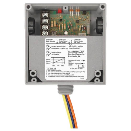Main product image of Current Switch and Relay Combination, 5A SPDT Relay w/ 10-30v Coil, Adj, 0.125-5A