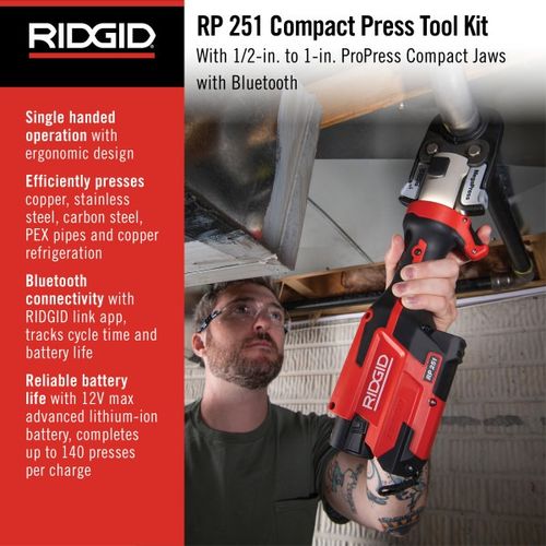 Main product image of RP 251 Press Tool Kit w/ Battery and Charger (Includes 1/2" to 1" ProPress Jaws)
