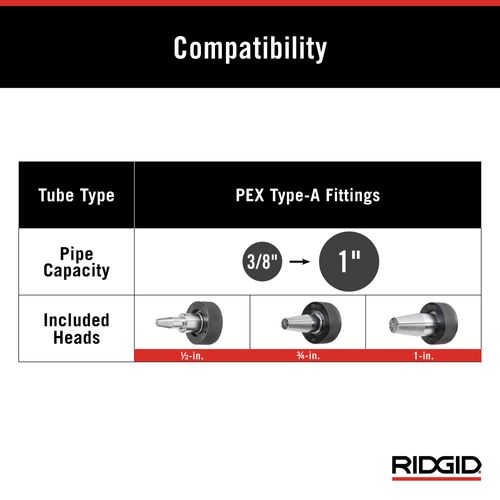 Main product image of RPE 100 PEX Expansion Tool Kit w/ 1/2"-1" Expander Heads