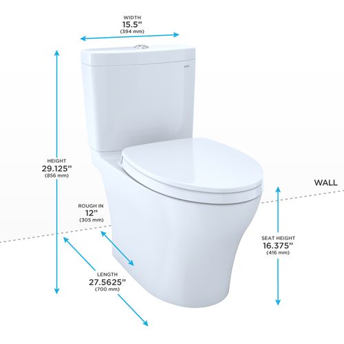 Main product image of MS446124CEMGN#03 Aquia IV Washlet+ 2-Piece Elongated Dual Flush 1.28 & 0.9 GPF Toilet w/ CEFIONTECT (Bone)