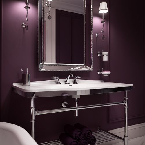 Main product image of Viaggio C-Spout Widespread Bathroom Faucet w/ Low Spout, Metal Lever Handles (Polished Nickel), A1408LMPN-2
