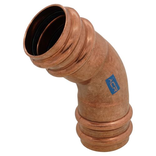 Main product image of 1-3/8" OD ACR Copper Press Long Radius 45-Degree Street Elbow