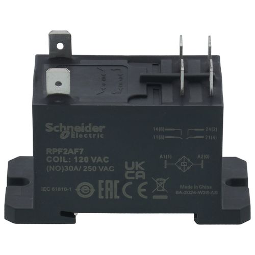 Main product image of Harmony Electromechanical Power Relay, DIN Rail or Panel Mount (30A, 2 NO, 120 VAC)