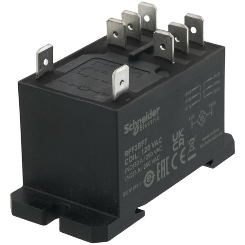 Main product image of Harmony Electromechanical Power Relay, DIN Rail or Panel Mount (30A, 2 CO, 120 VAC)
