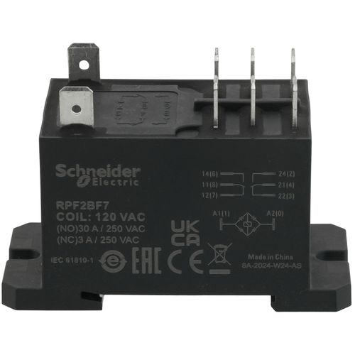 Main product image of Harmony Electromechanical Power Relay, DIN Rail or Panel Mount (30A, 2 CO, 120 VAC)