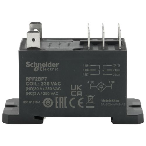 Main product image of Harmony Electromechanical Power Relay, DIN Rail or Panel Mount (30A, 2 CO, 230 VAC)