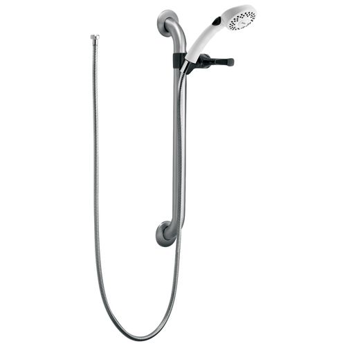 Main product image of Commercial HDF 1-Setting Hand Shower w/ Grab Bar (Stainless & White), RPW124HDF