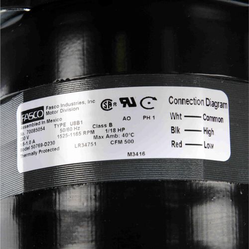 Main product image of 230v 1/18hp 1165 Rpm Motor, 50769-D230