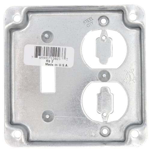 Main product image of 4" Square Surface Cover for One Toggle Switch & One Duplex Flush Receptacle