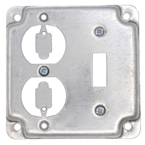 Main product image of 4" Square Surface Cover for One Toggle Switch & One Duplex Flush Receptacle