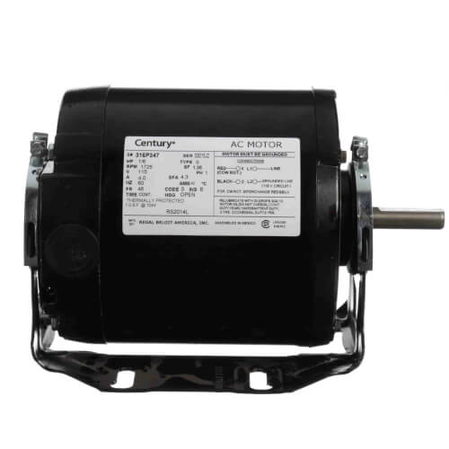 Main product image of 1/6 HP 115v Fan and Blower HVAC/R Motor, 1 PH, 1725 RPM, 48 Frame, OPEN