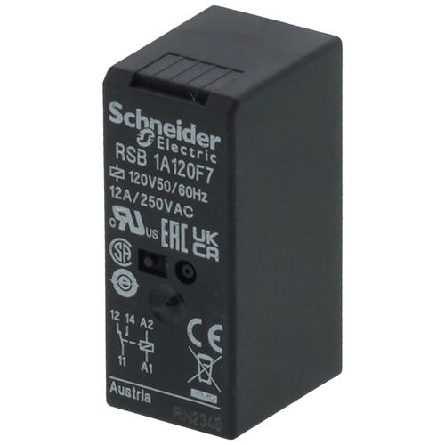 Main product image of Harmony Electromechanical Interface Plug-In Relay (12A, 1 CO, 120 VAC)