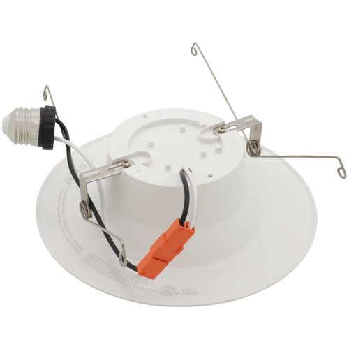 Main product image of 6" LED Recessed Retrofit Downlight, 8W, 3000K, 90 CRI, Round Baffle Trim (White)
