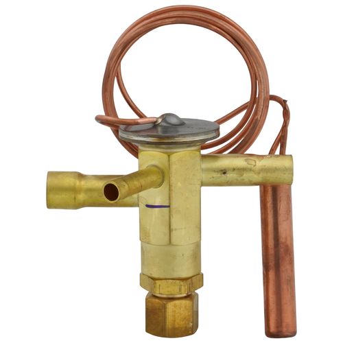 Main product image of CV Series 3/8" x 1/2" x 1/4" Solder R-410A Thermal Expansion Valve w/ Check Valve, 60" Capillary (5 Ton)