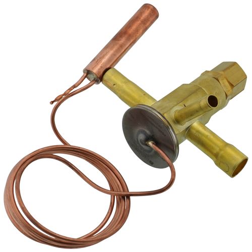 Main product image of CV Series 3/8" x 1/2" x 1/4" Solder R-22 Thermal Expansion Valve w/ Check Valve, 60" Capillary (6 Ton)