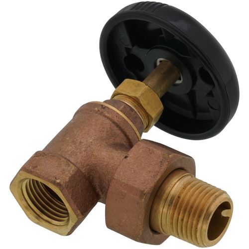 1/2" (FIP x Male Union) Hot Water Angle Radiator Valve