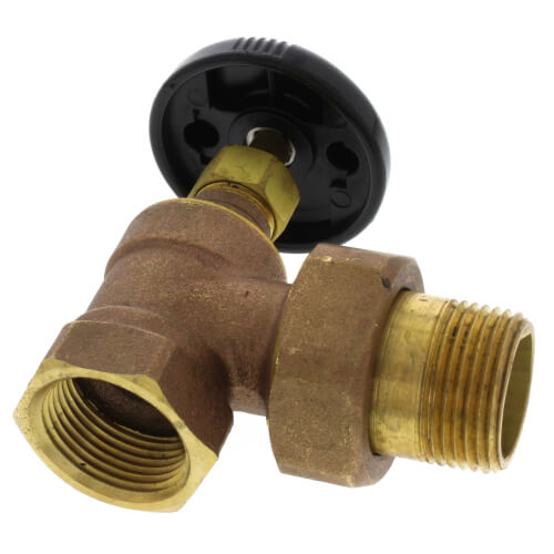 1" (FIP x Male Union) Hot Water Angle Radiator Valve