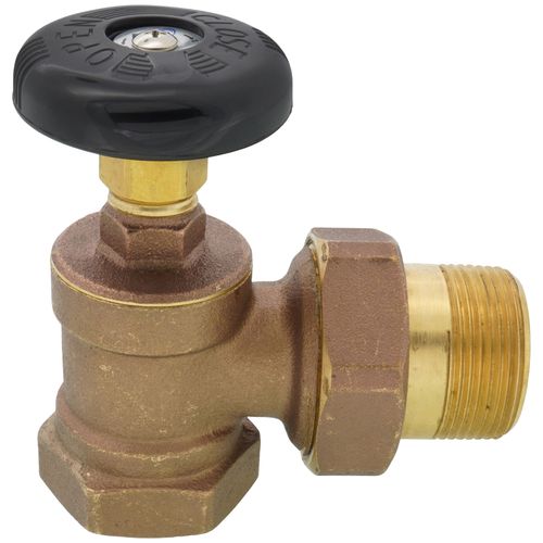 Main product image of 1-1/4" (FIP x Male Union) Hot Water Angle Radiator Valve