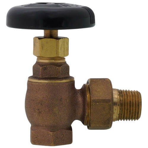 Main product image of 1/2" (FIP x Male Union) Steam Angle Radiator Valve