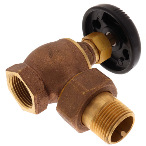 3/4" (FIP x Male Union) Steam Angle Radiator Valve