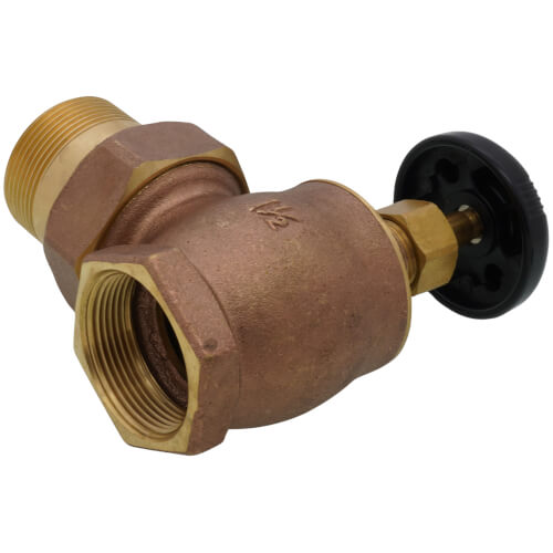 Main product image of 1-1/2" (FIP x Male Union) Steam Angle Radiator Valve