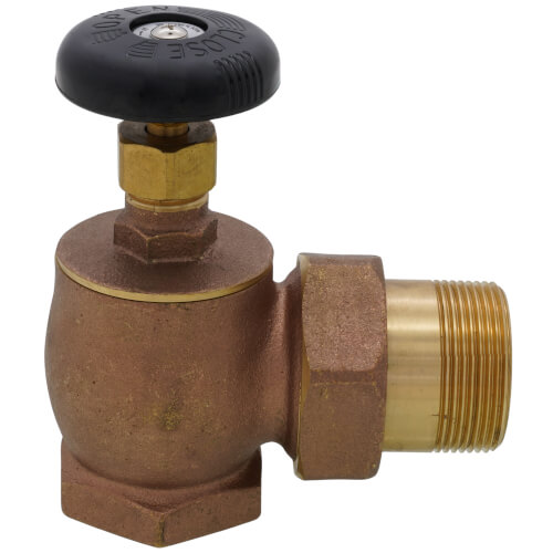 Main product image of 1-1/2" (FIP x Male Union) Steam Angle Radiator Valve