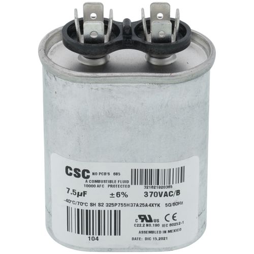 7.5 MFD Oval Run Capacitor (370V), S1-02420045700
