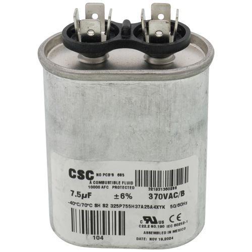 Main product image of 7.5 MFD Oval Run Capacitor (370V), S1-02420045700