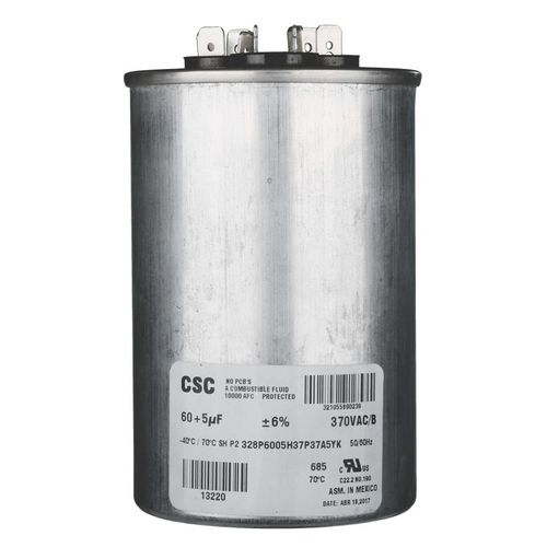 Main product image of 60/5 mfd 370V Round Dual Capacitor, S1-02425033700