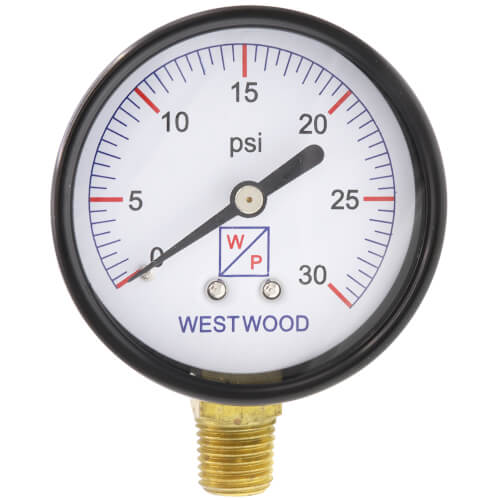 Main product image of Pressure Gauge 2-1/2" Face - 0-30 PSI - 1/4" NPT & LM 