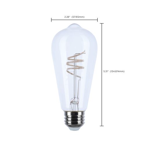 Main product image of 6W LED, Reminiscent, Flex Gray Coil Filament, ST19, Medium Base, 2700K CCT, Clear, 120V (12 Pack)