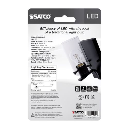 Main product image of 6W LED, Reminiscent, Flex Gray Coil Filament, A19, Medium Base, 2700K CCT, Clear, 120V (12 Pack)